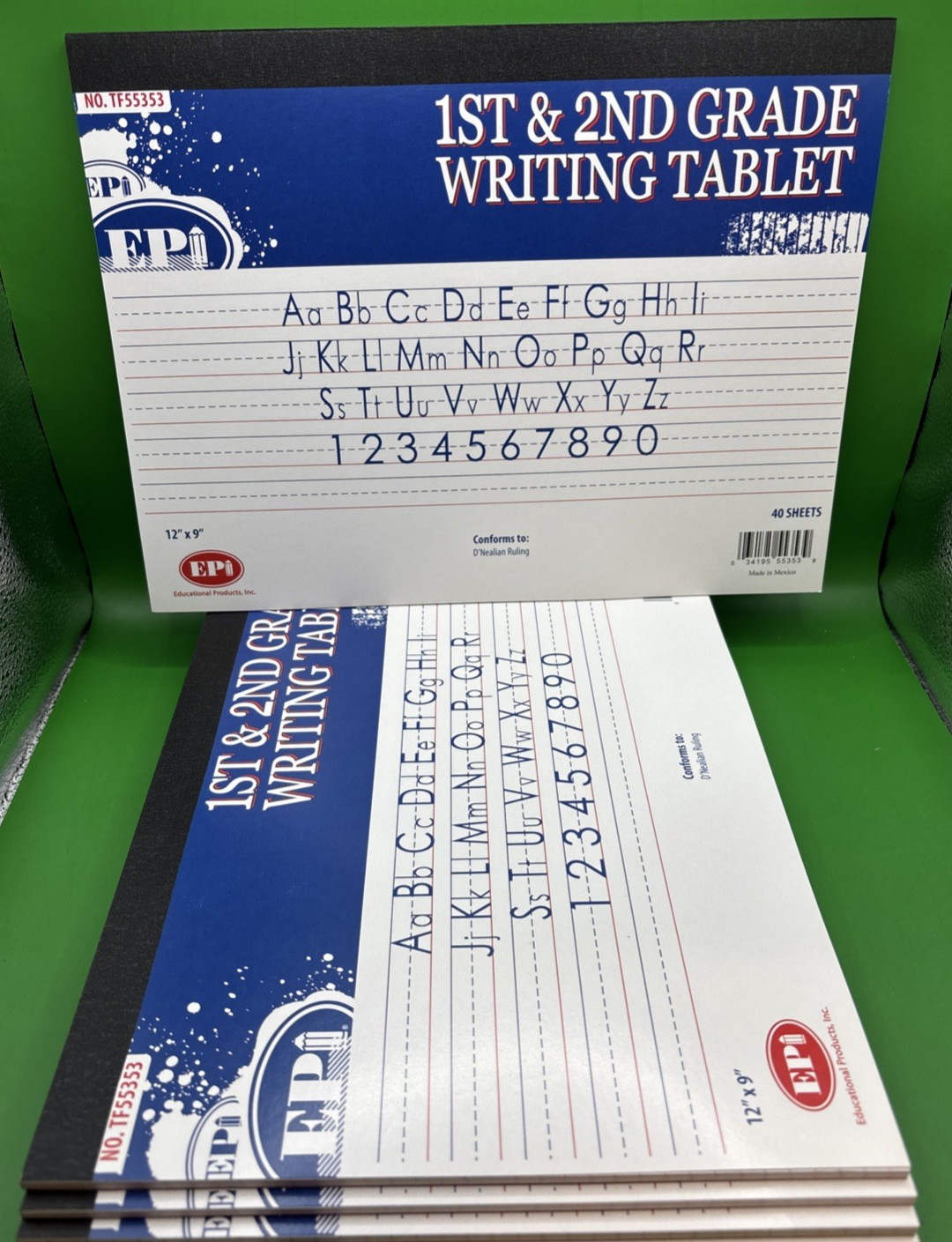 Lot of Four (4) EPI 1st & 2nd Grade Paper Writing Tablets – 40 Sheets Each – NEW