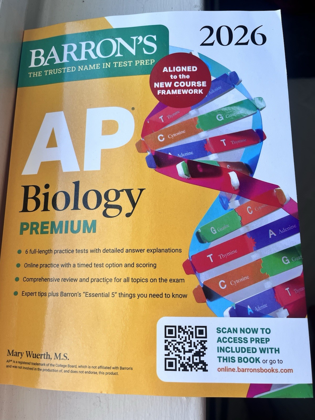 Barron’s AP Biology Premium 2026 Study Guide by Mary Wuerth, Aligned