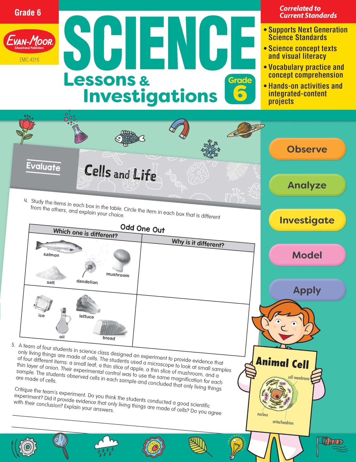 Evan-Moor Science Lessons and Investigations, Grade 6, Homeschool and Classr…