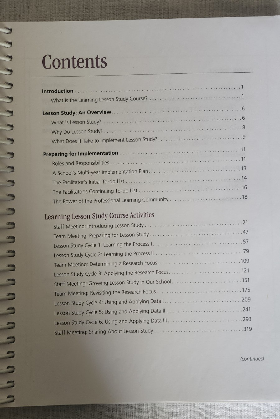 Learning Lesson Study Course Facilitator’s Package Grade K-12 Manual + Lessons +