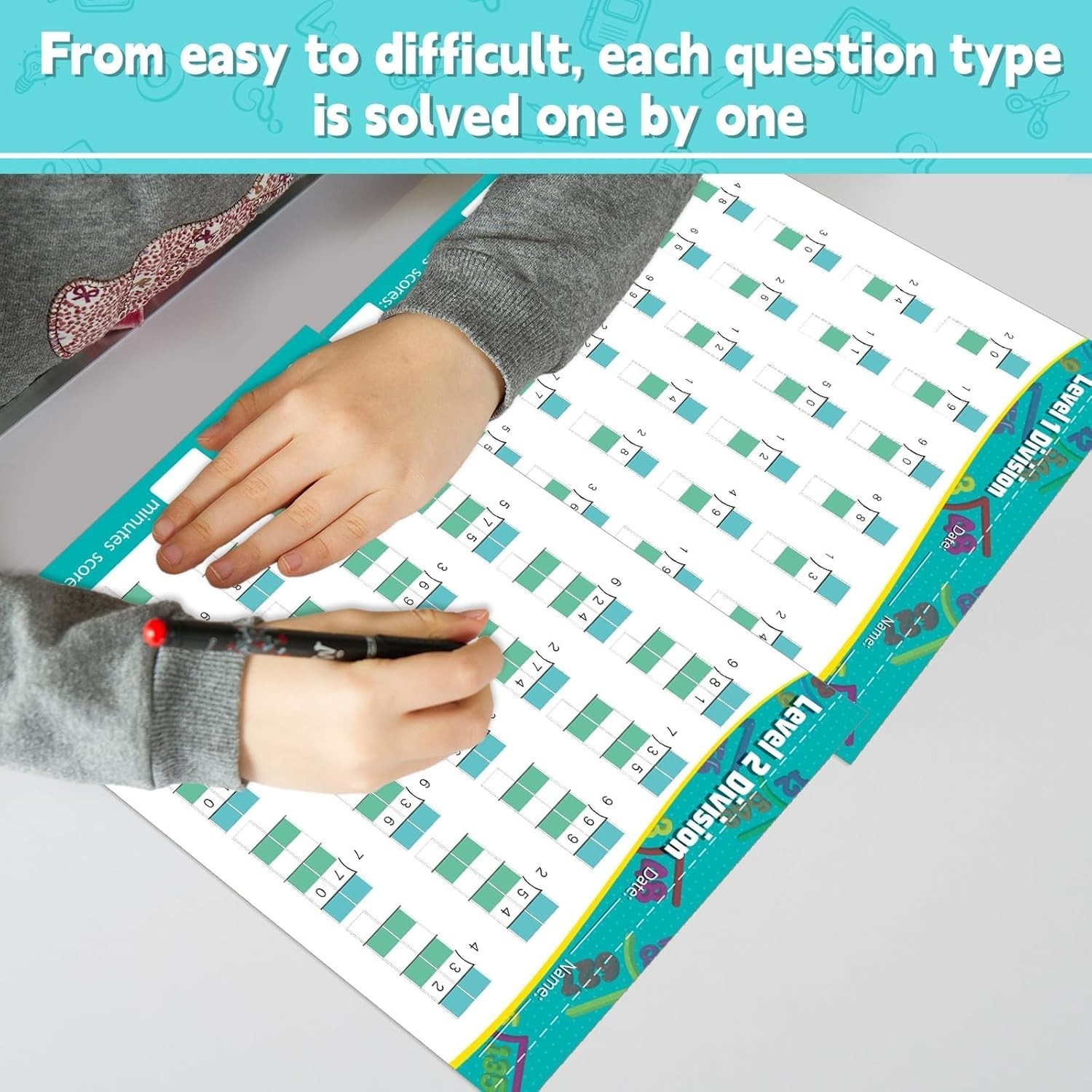 56 Pages Math Worksheets Division Practice Math Problem Workbook for 3rd 4th …