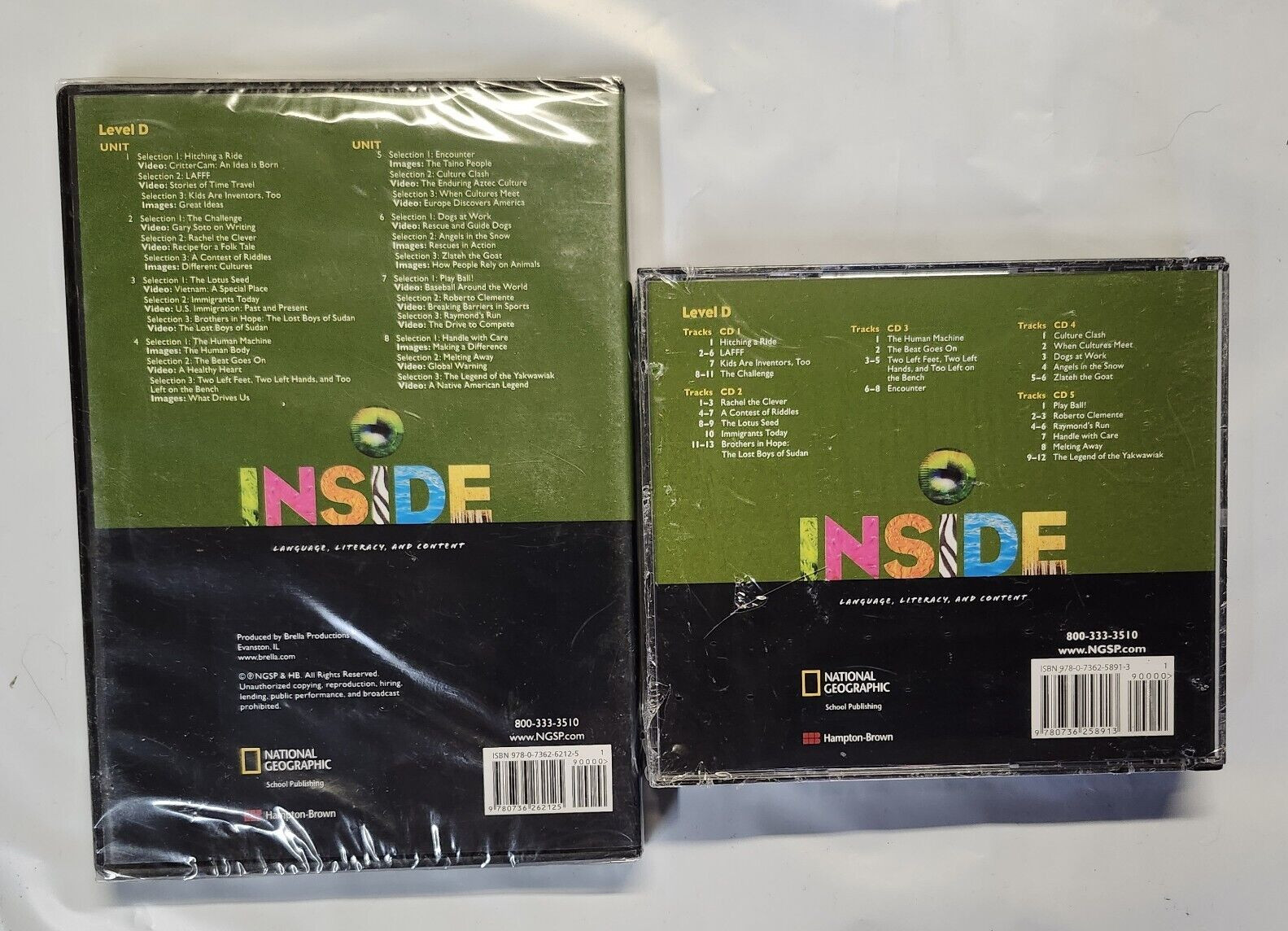 INSIDE: Language/Literacy Level D Lot of 2 / Readings + Digital Library CD/DVD