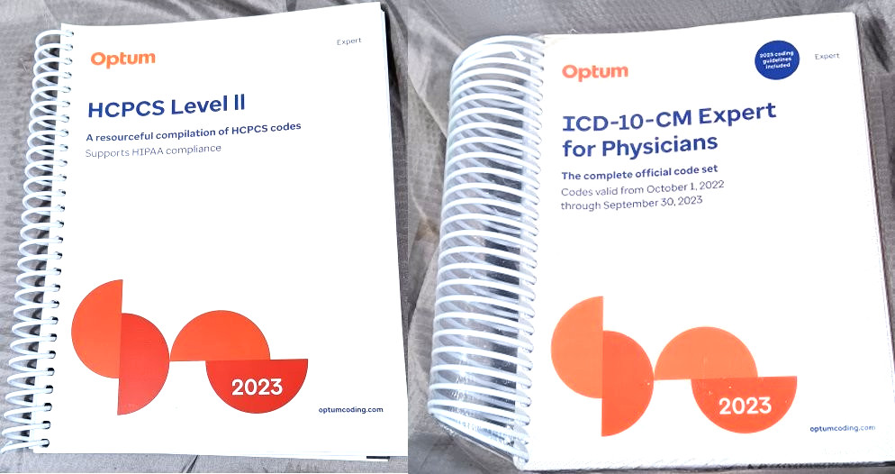 Two 2023 Optum Codebooks : HCPCS Level II and ICD-10-CM Expert For Physicians
