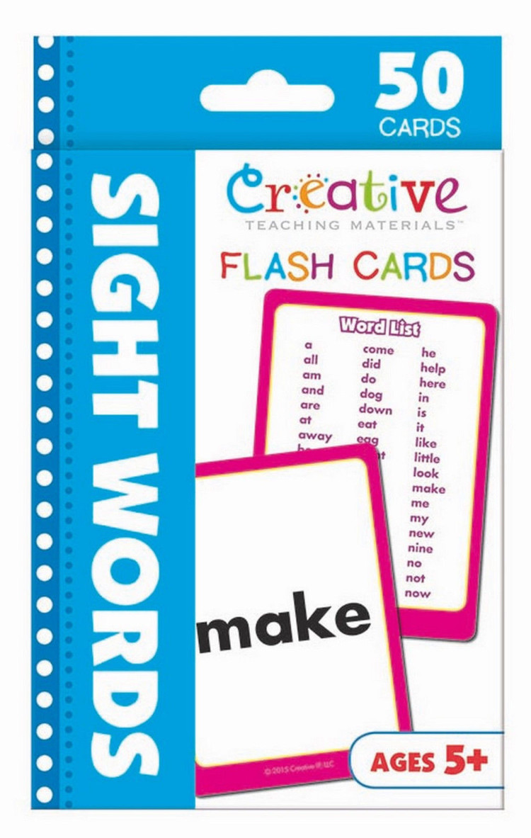 NEW 50 Sight Words Flash Cards Kindergarten 1st Grade Teaching Materials Ages 5+
