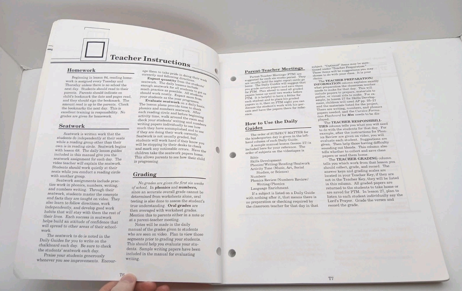 Abeka K5 Video Manual Daily Lesson Guide Faculty Manual Homeschool Curriculum