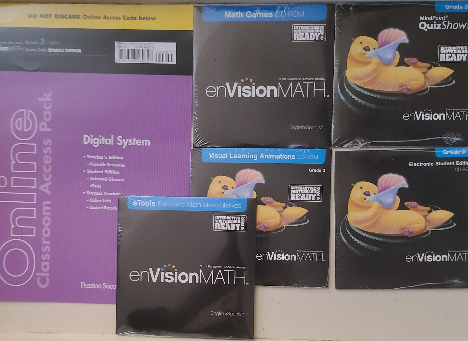 enVisionMath Grade 3 -6 Piece Lot Teacher/Student Resources-QuizPoint + Tools