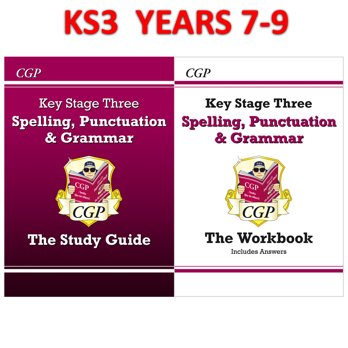 KS3 English Spelling Grammar Study Guide & Workbook with Answer Years 7-9 CGP