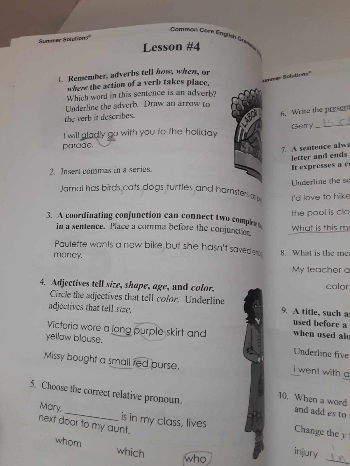 Summer Solutions Workbooks Level 4 Math Grammar Reading Prob Solving Set 5 READ)