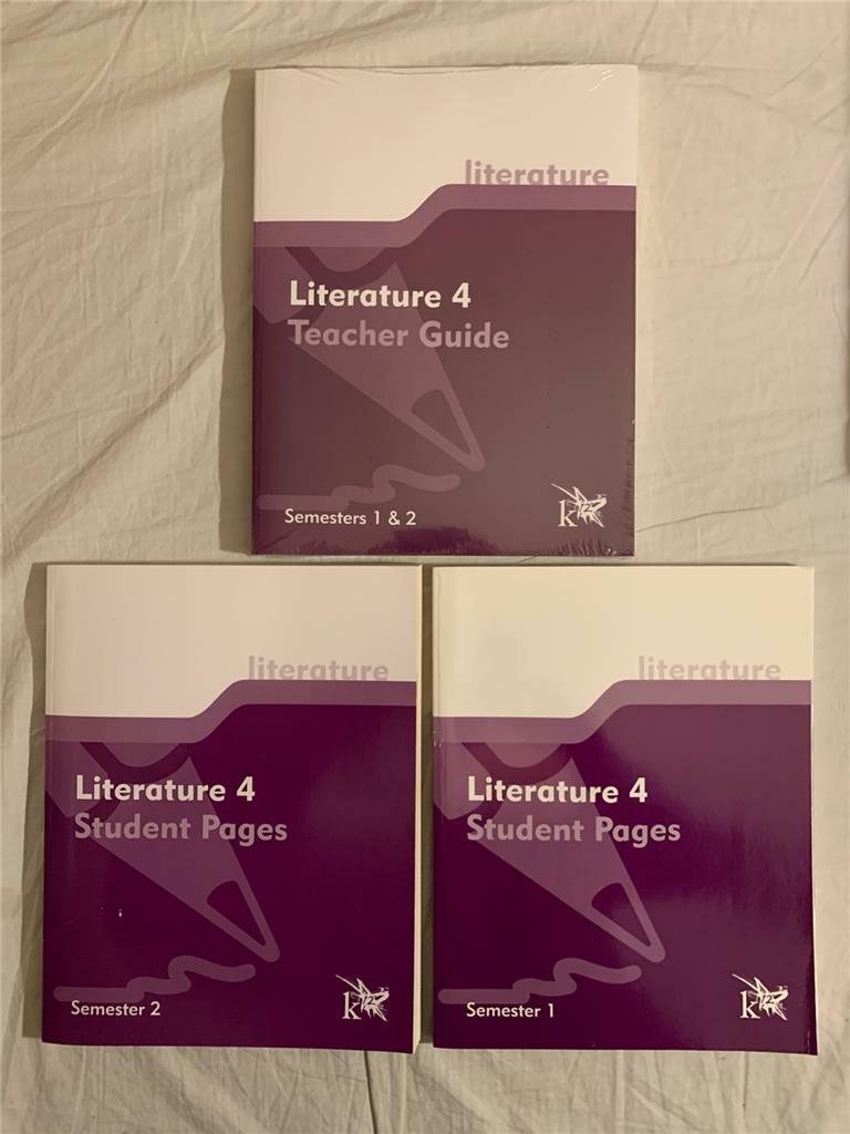 Lot 3 Literature 4 Student Pages Semester 1 & 2 & Teacher Guide K12 VG+C!