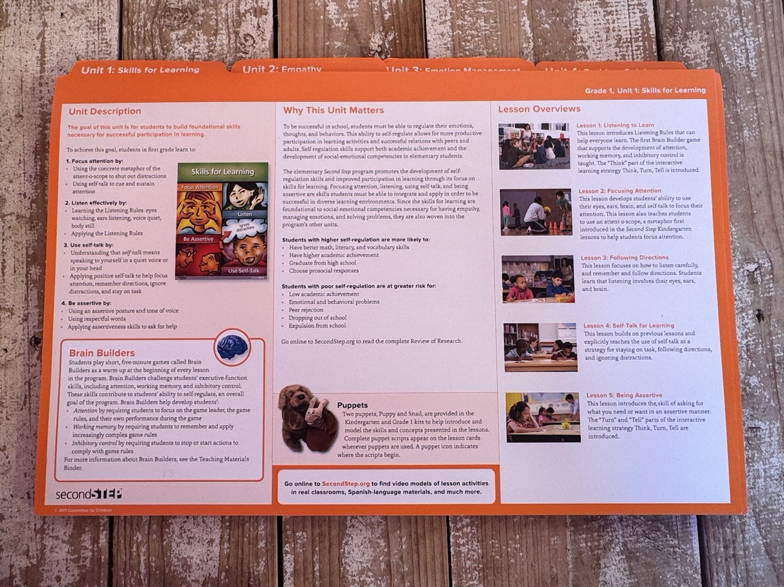 Second Step Classroom Kit Grade 1 Skills For Social & Academic Success EUC