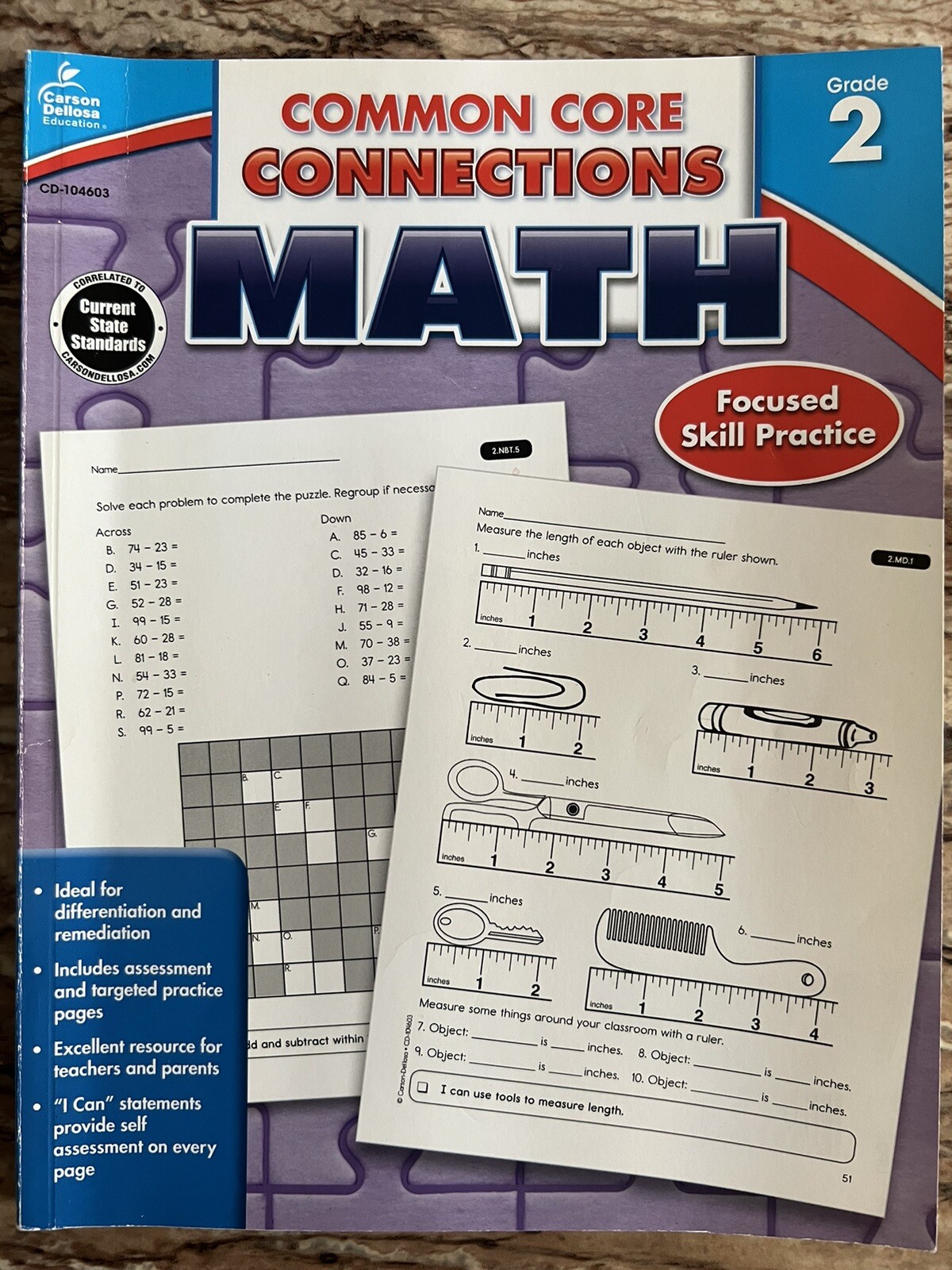 Carson Dellosa Common Core connections, Math, Grade 2, 96 Pages