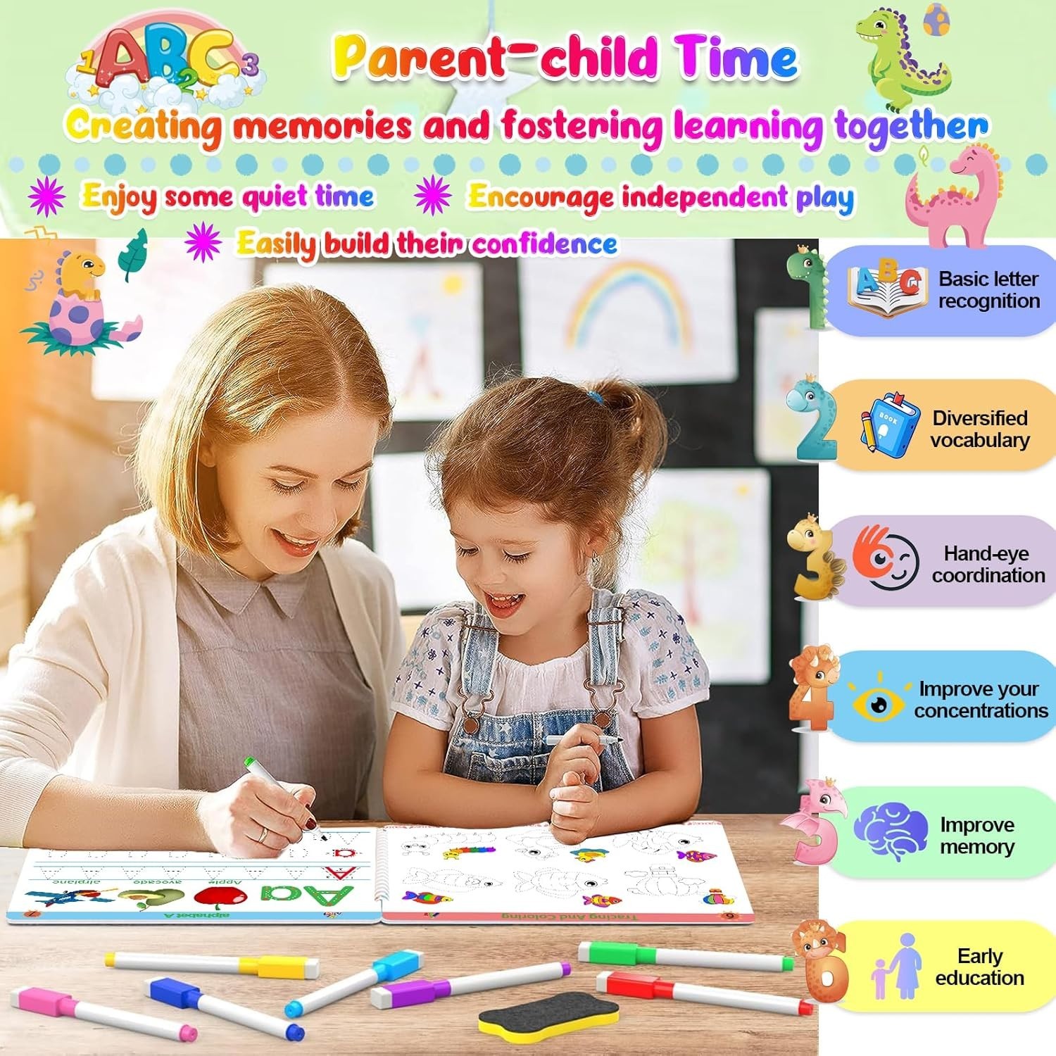 Dinosaurs Preschool Learning Workbook – 53 Pages of Fun Activities for Ages 3-6