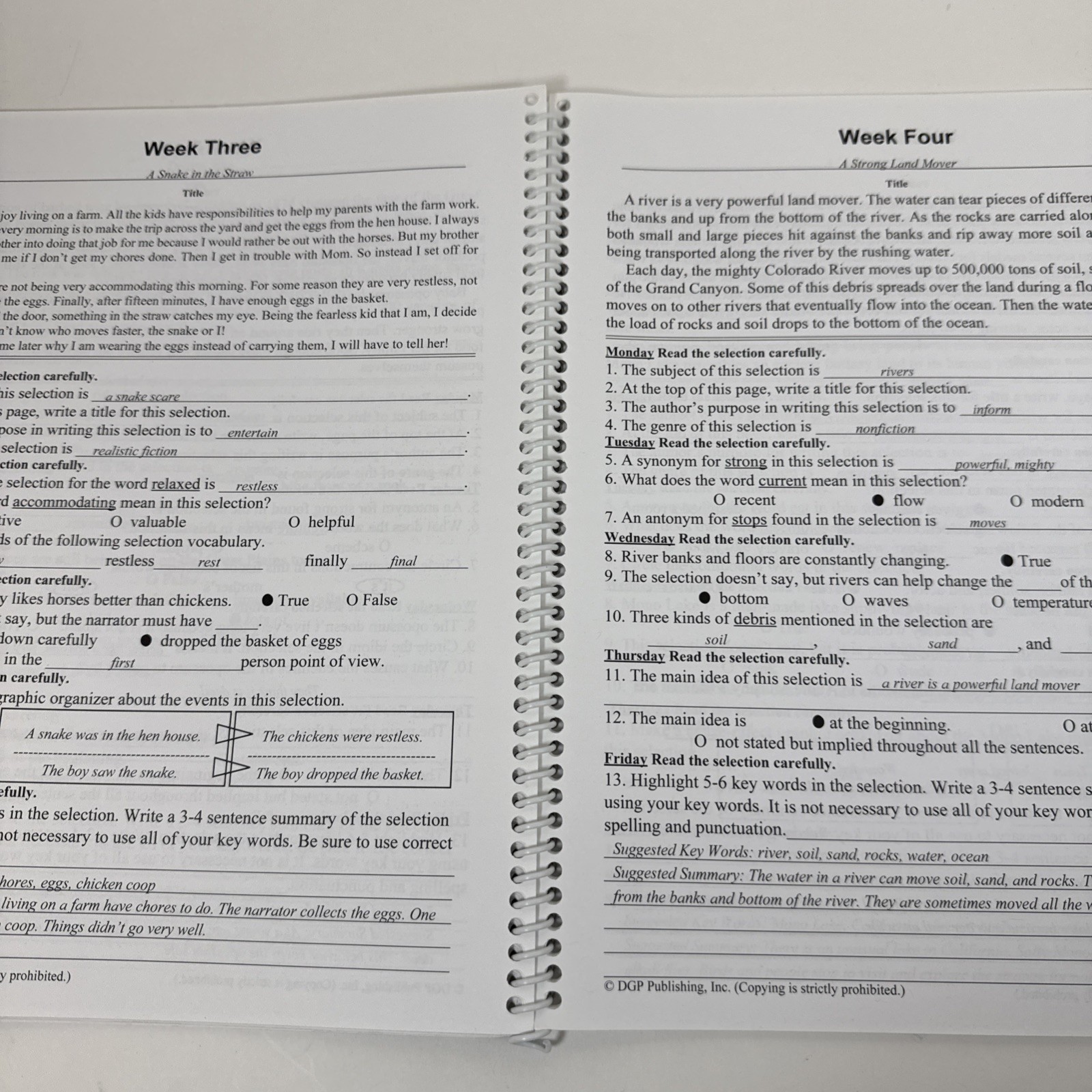 Daily Reading Practice Teacher Guide Student Selections & Answer Keys Grade 5