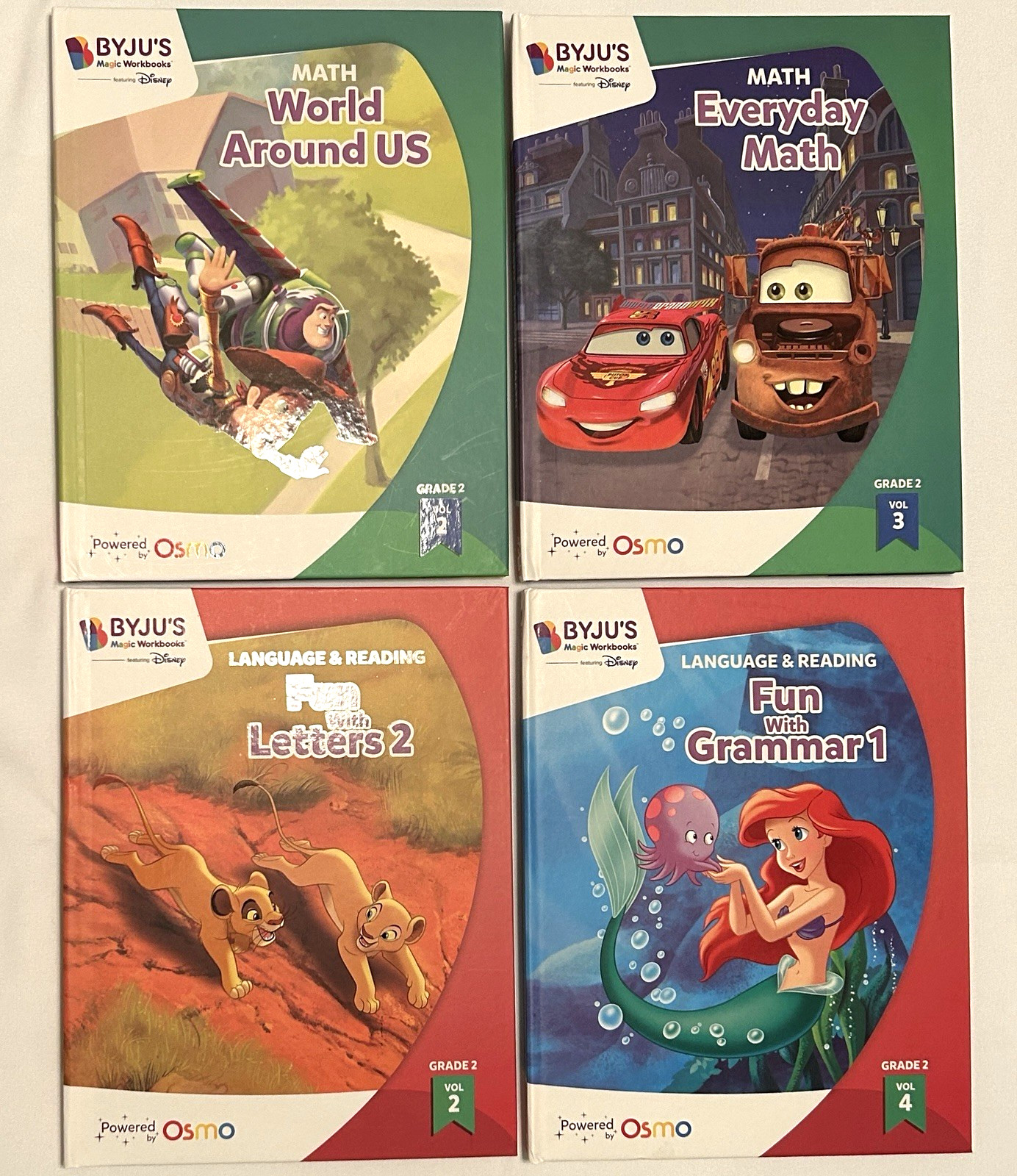 BYJU’S Magic Workbooks Disney Osmo LOT Of 4 Books Grade 2 Math Language Reading