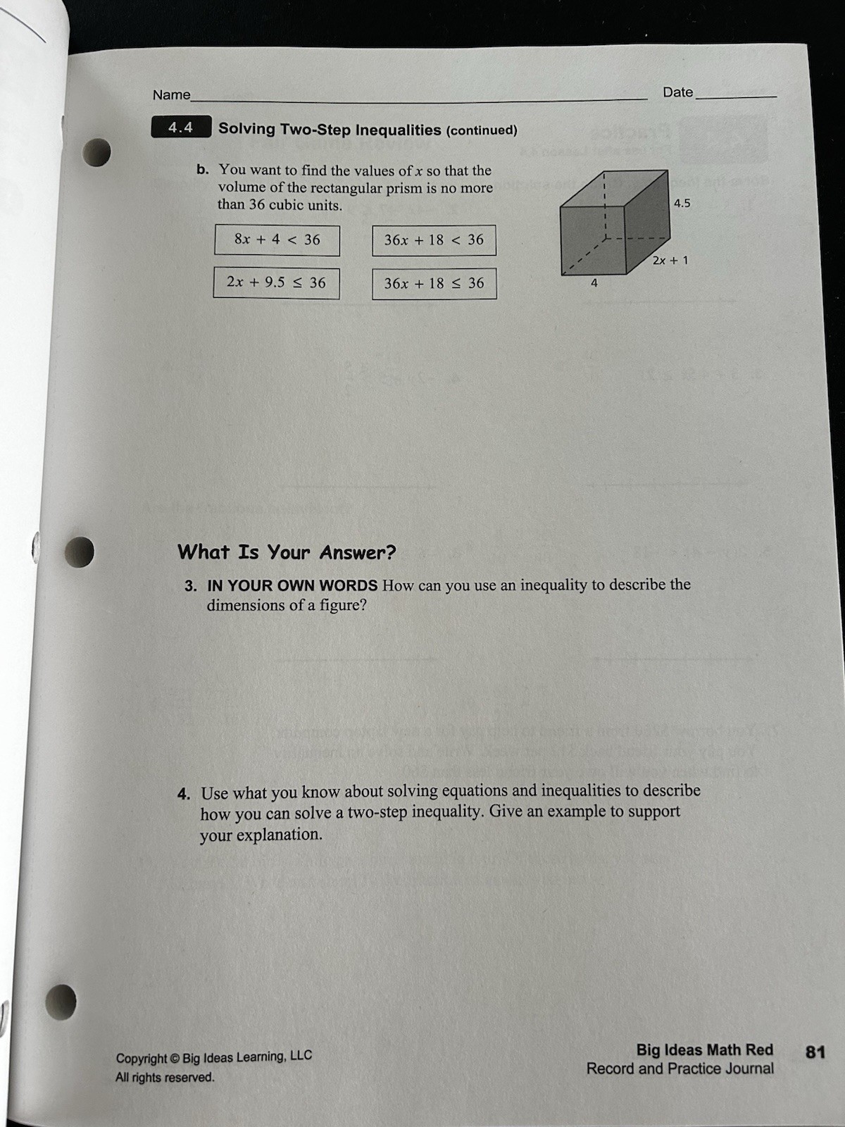 Math Big ideas Course 2