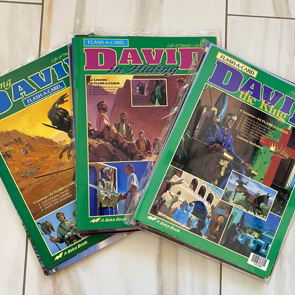 Abeka Bible Curriculum Flash-A-Card DAVID SERIES – SET OF 3 – LOT