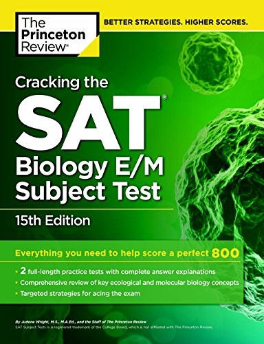 CRACKING THE SAT BIOLOGY E/M SUBJECT TEST, 15TH EDITION By Princeton Review NEW