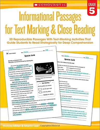 Informational Passages for Text Marking & Close Reading: Grade 5: 20 Reproducibl