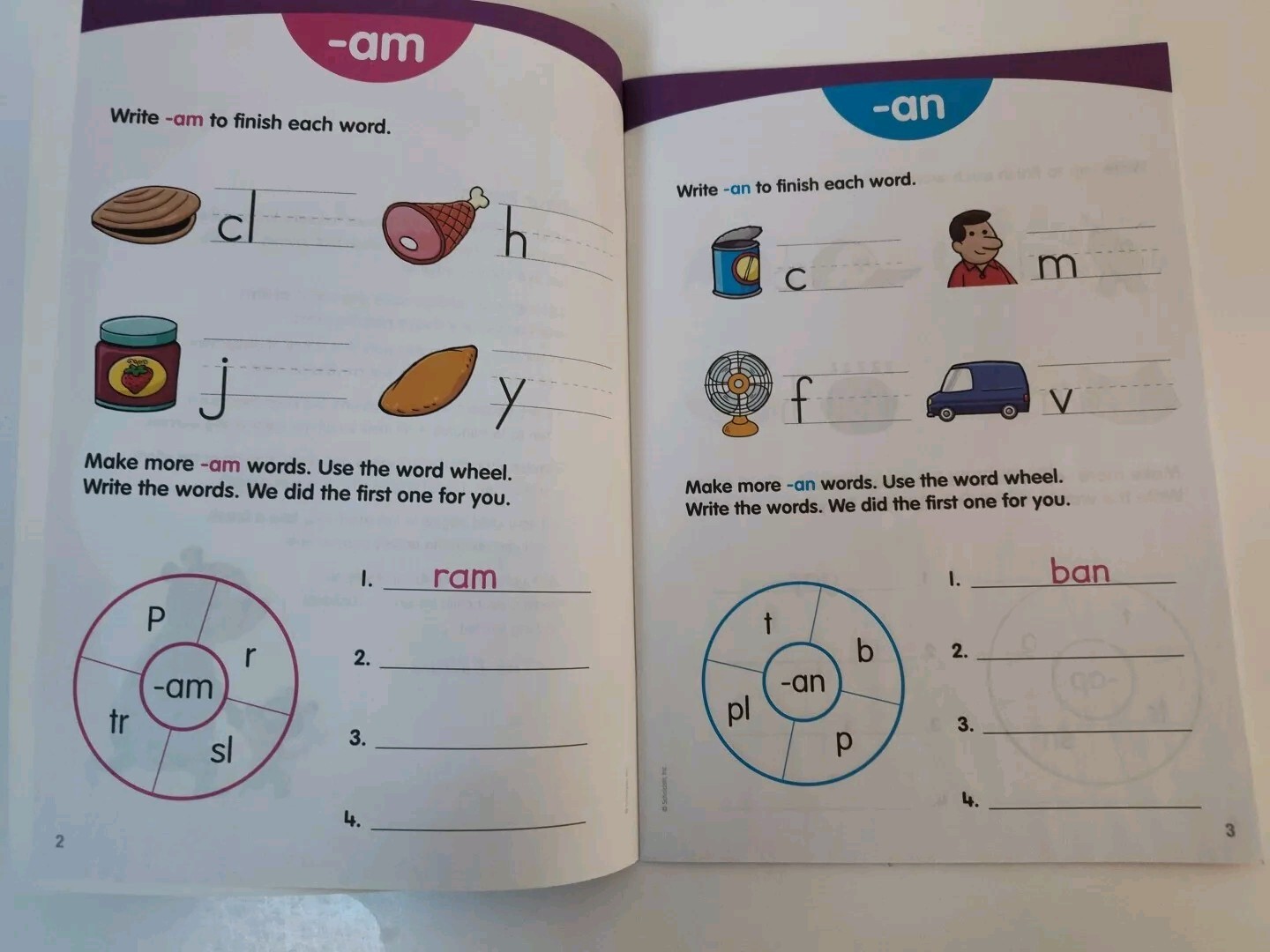 Pre-School Workbooks Letters Handwriting Cutting SkillsWord Families