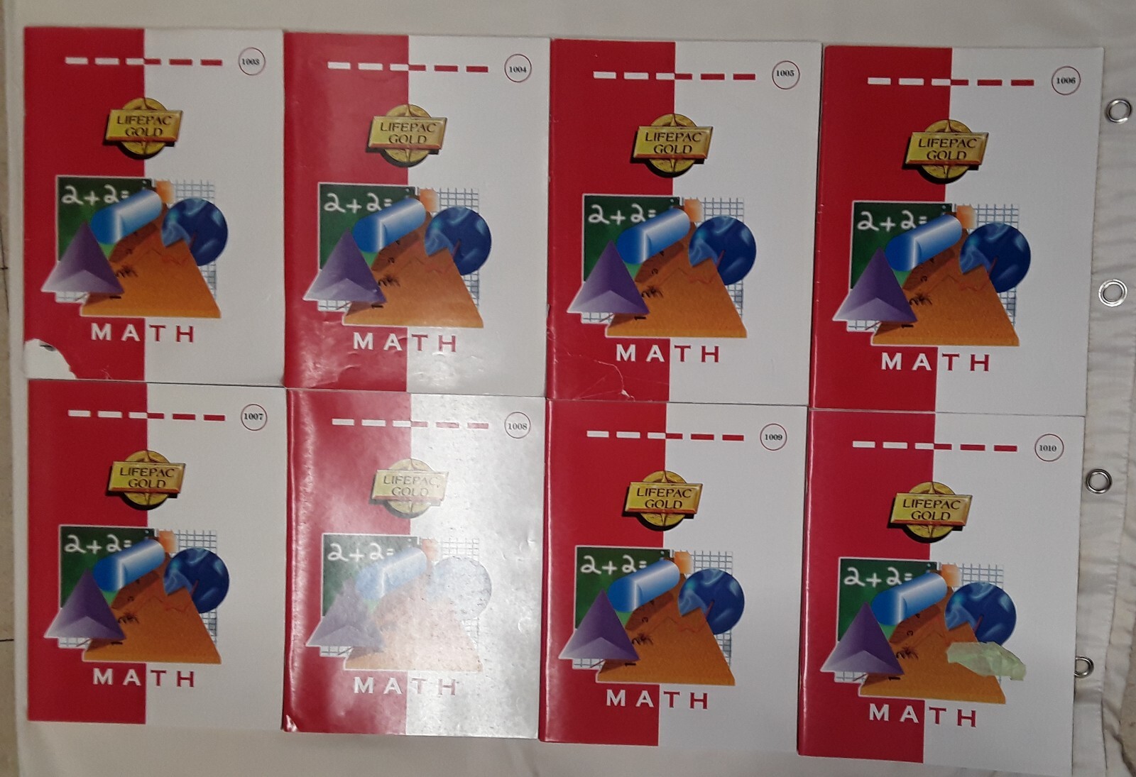Alpha Omega Lifepac Gold MATH Grade 10 Geometry Homeschool Workbooks 1003-1010