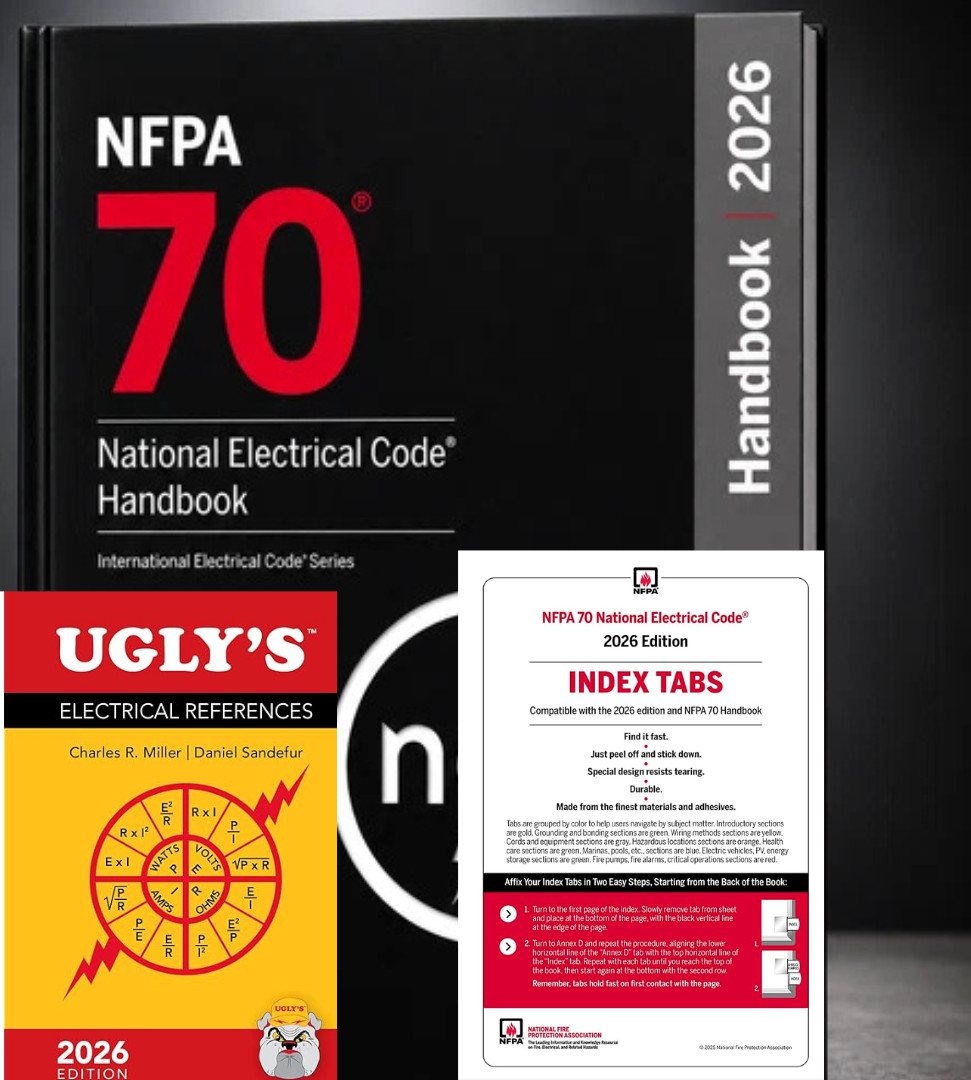 NEC 70 2026 HANDBOOK + Uglys 2026 + Index tab , National Electrical Code 2026
