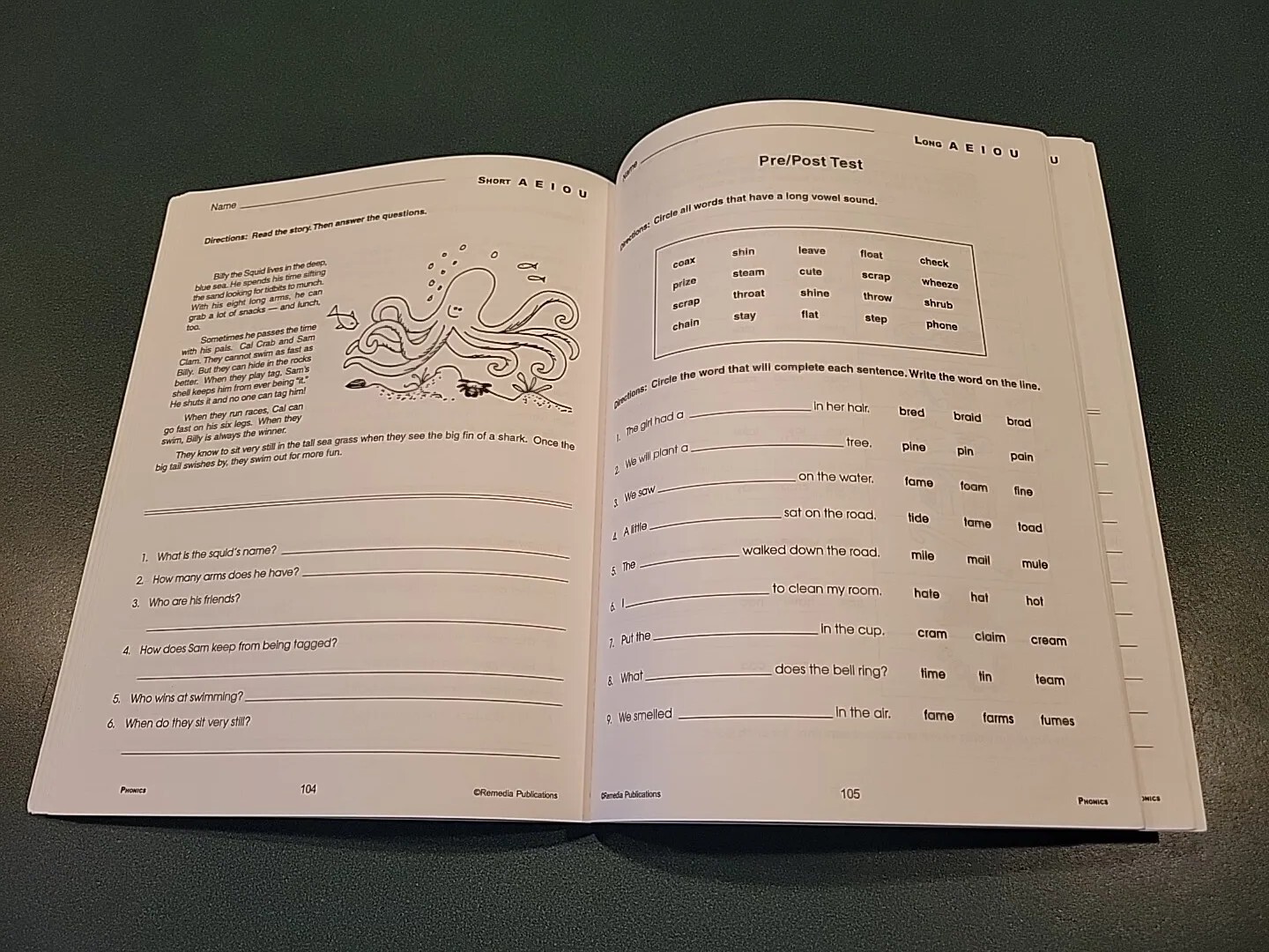Remedia Publications Phonics For Older Students Book REM800 – Reading – Good !