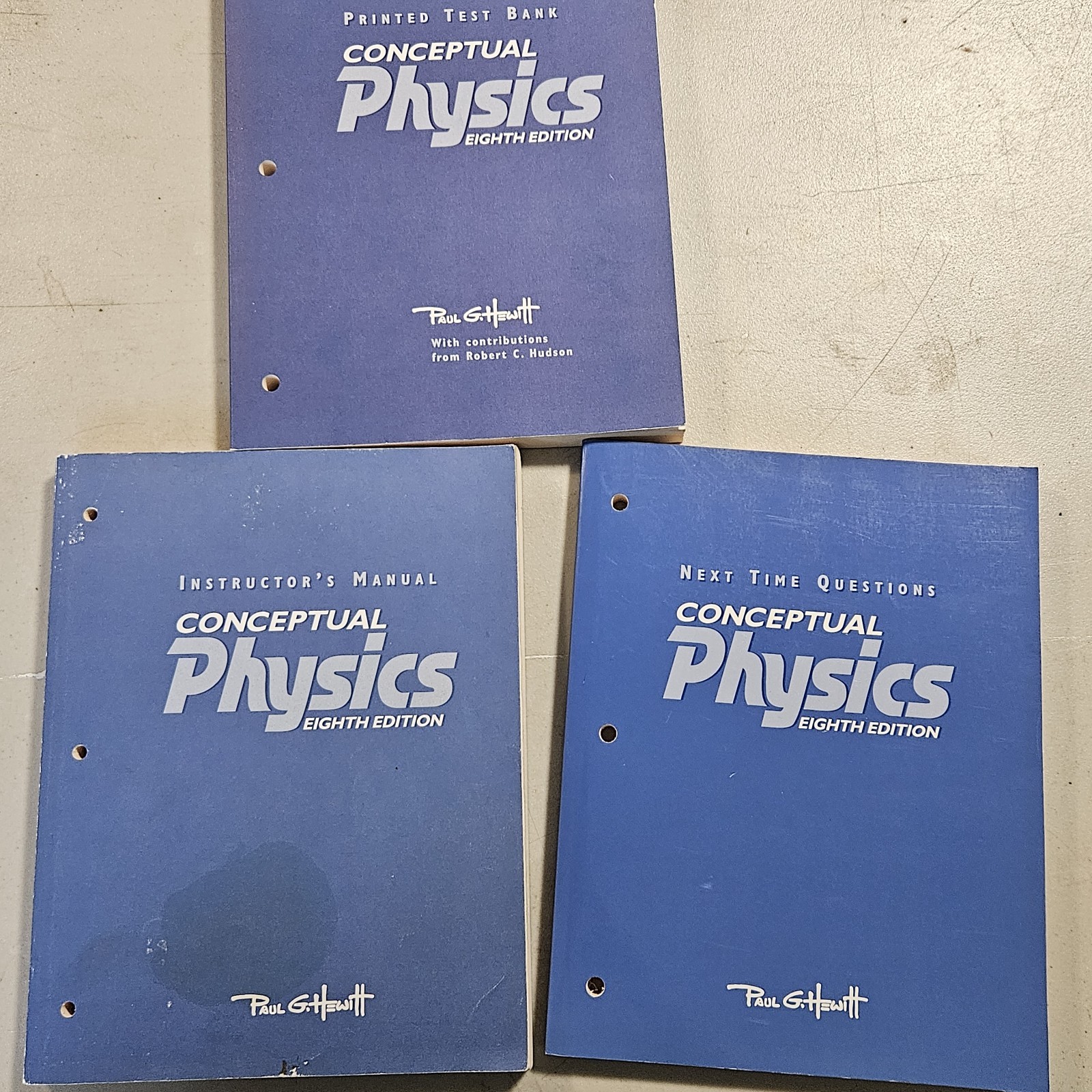 Conceptual Physics 8th Edition By Hewitt Test Bank, Next Time Questions, Manual