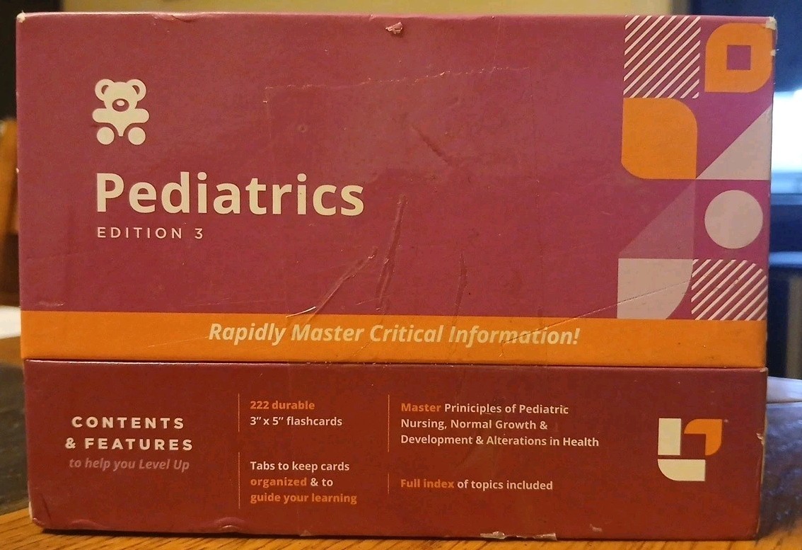 Level Up RN PEDS Pediatrics 3rd Edition: NURSING Study NCLEX Test Flash Cards