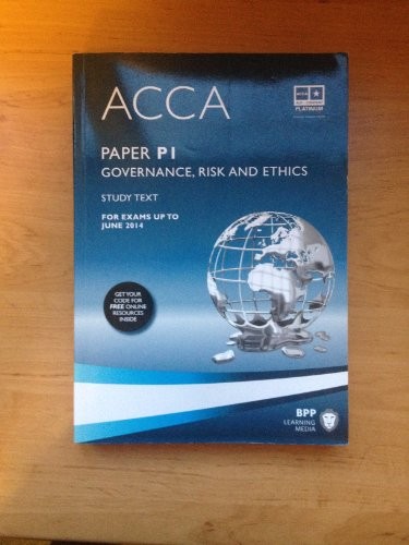 ACCA P1 Governance, Risk and Ethics: Study Text by BPP Learning Media Book The