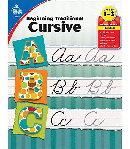 Cursive Handwriting Workbook for Grades 1-3 | Dry Erase Tracing Activities, Home