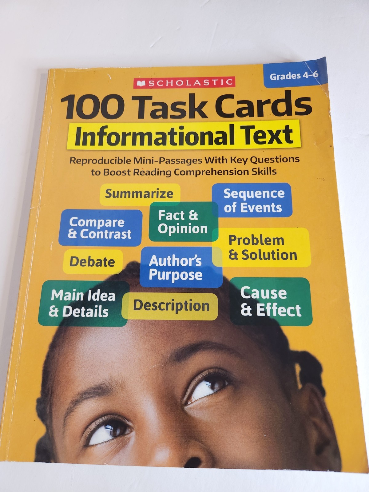 Scholastic 100 Task Cards Informational Text Study Guide Paperback Grades 4-6