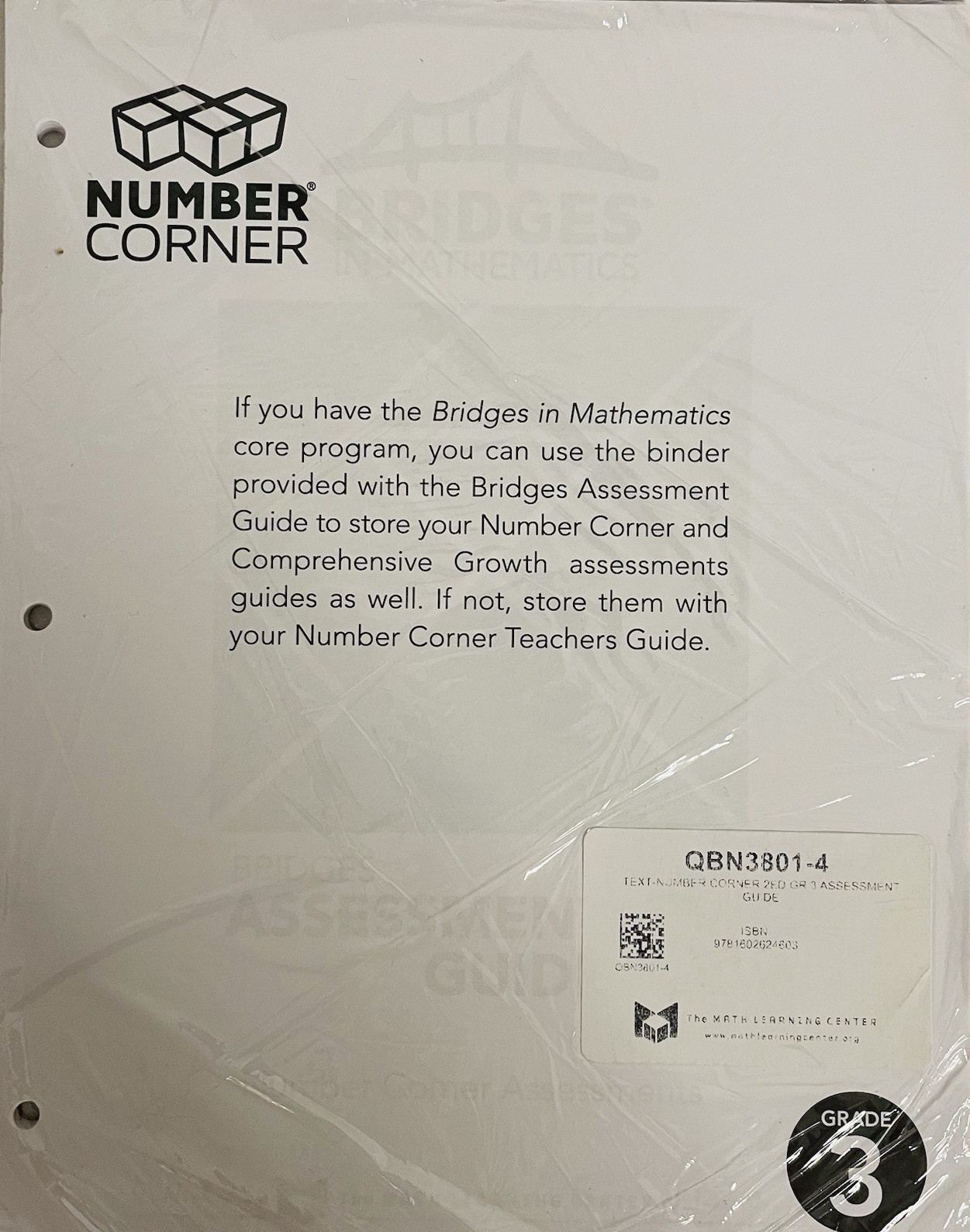 Number Corner Grade 3 Assessment Guide 2nd Edition NEW Math Learning Center Home
