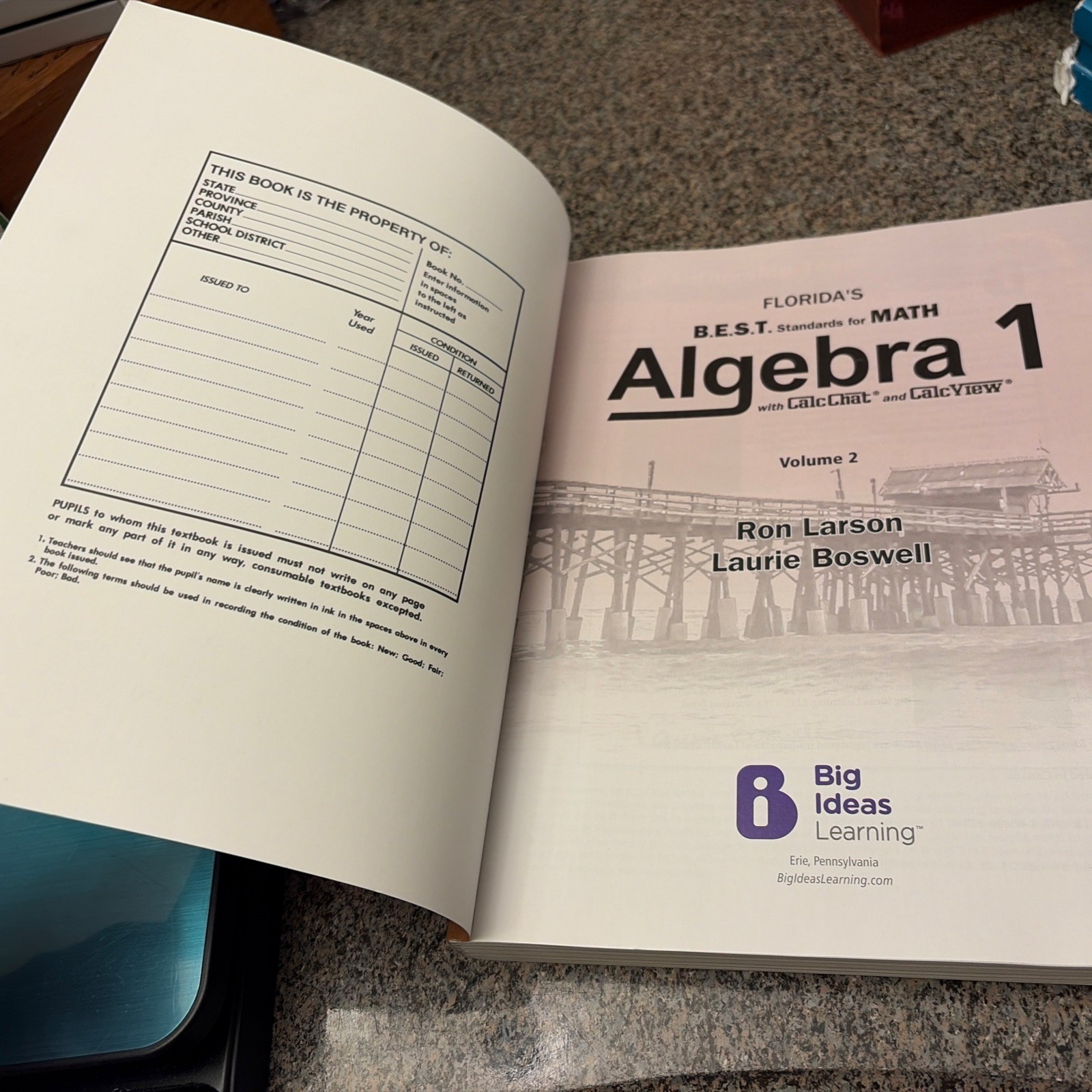 Florida’s B.E.S.T. Standards for Math-Algebra 1 w/CalcChat & CalcView Vol 2 ONLY