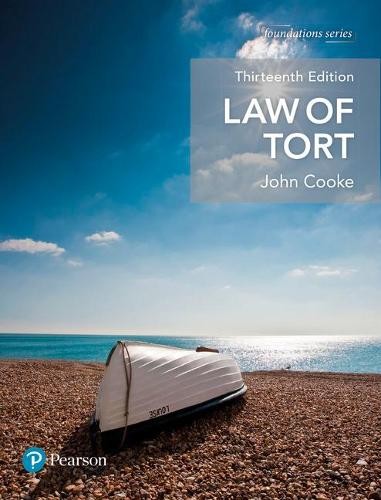 Law of Tort (Foundation Studies in Law Series) by Cooke, John Book The Fast Free