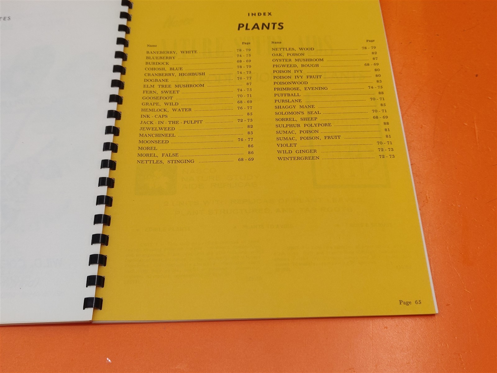 ⭐️⭐️⭐️⭐️⭐️ 1971 Nasco Nature Study Aids: Field Manual Trees Plants Wildlife
