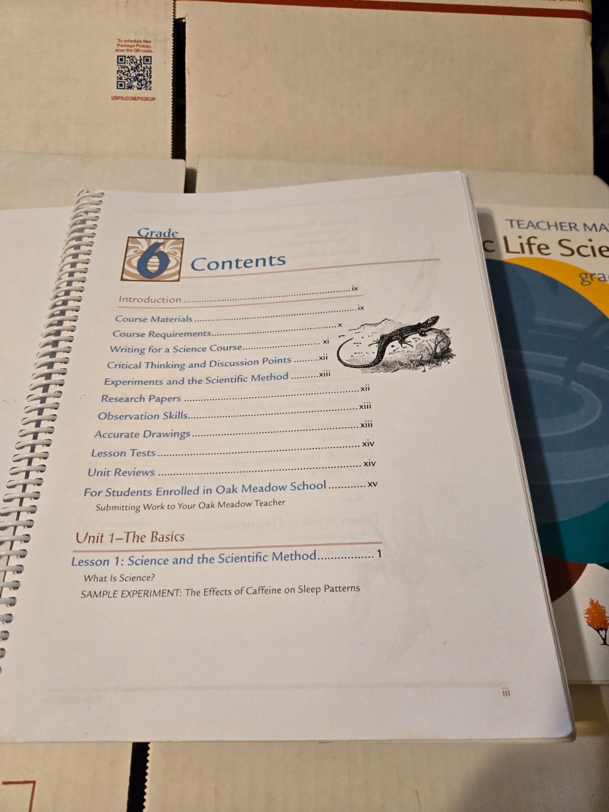 Oak Meadow Grade 6 Basic Life Science Coursebook and Teacher Manual Homeschool