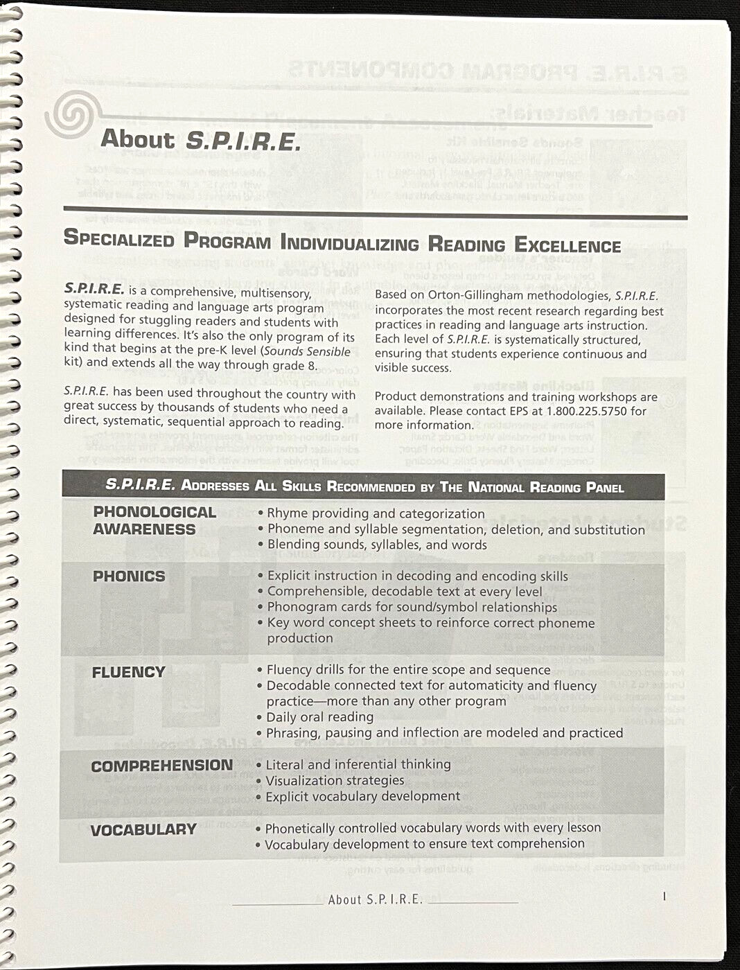SPIRE (Reading Excellence) INITIAL PLACEMENT ASSESSENT MATERIALS (Tch Ed) (2006)