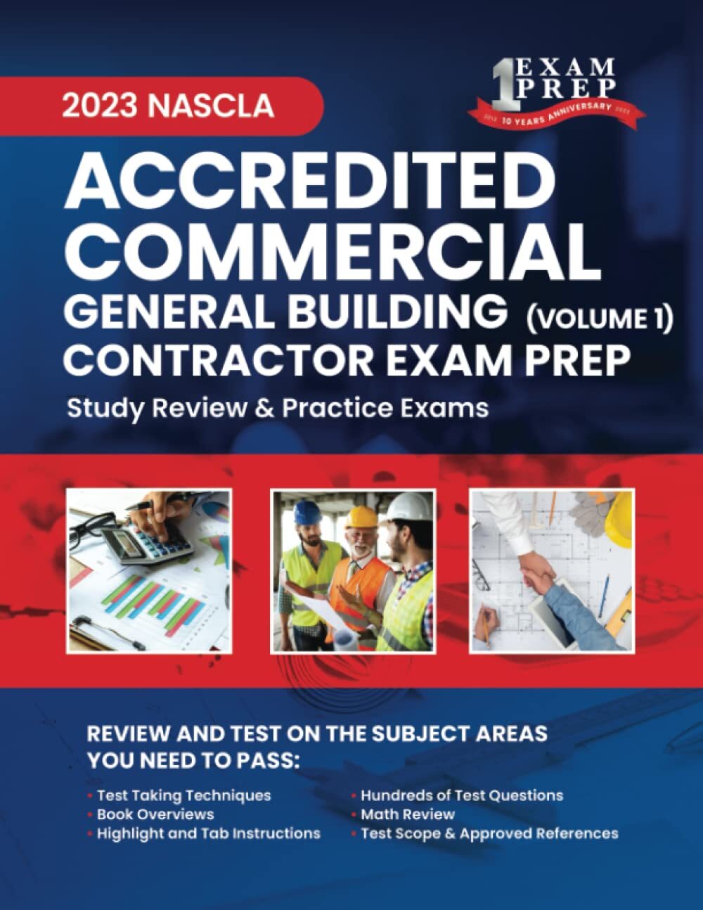 2023 NASCLA Commercial General Building Contractor Exam Prep by One Exam Prep