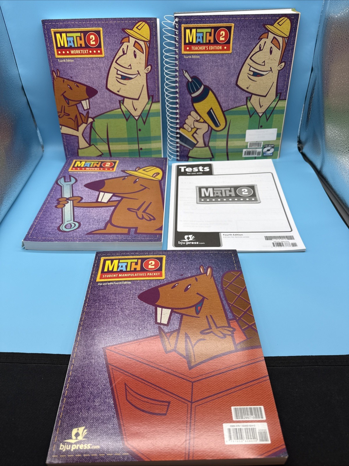 Bob Jones Math 2 Set (4th Edition) WorkText, Review, Tests & Teacher 2nd Grade