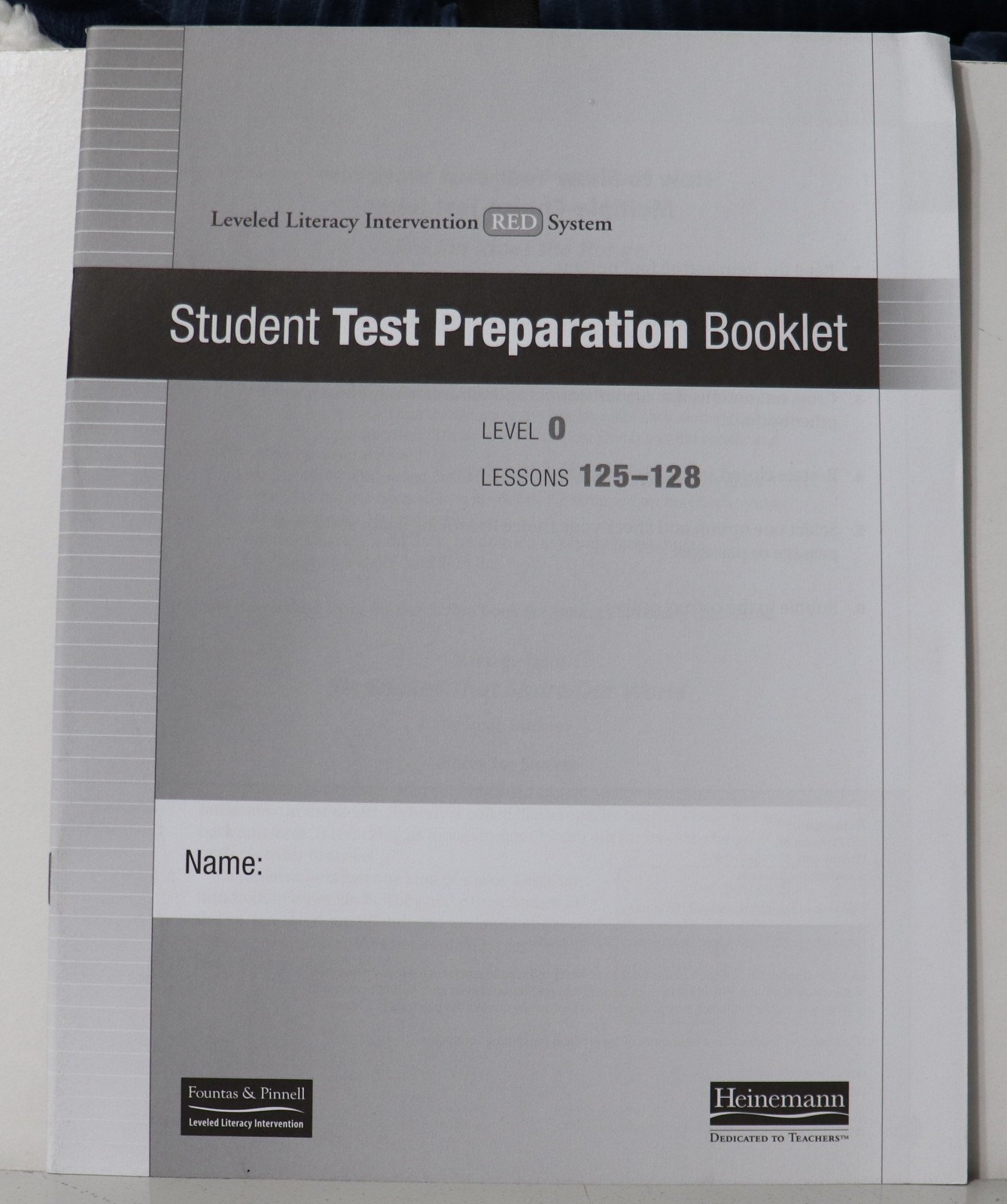 Fountas & Pinnell LLI Red Test Preparation Booklet Level O 125-128 Set of 12 NEW