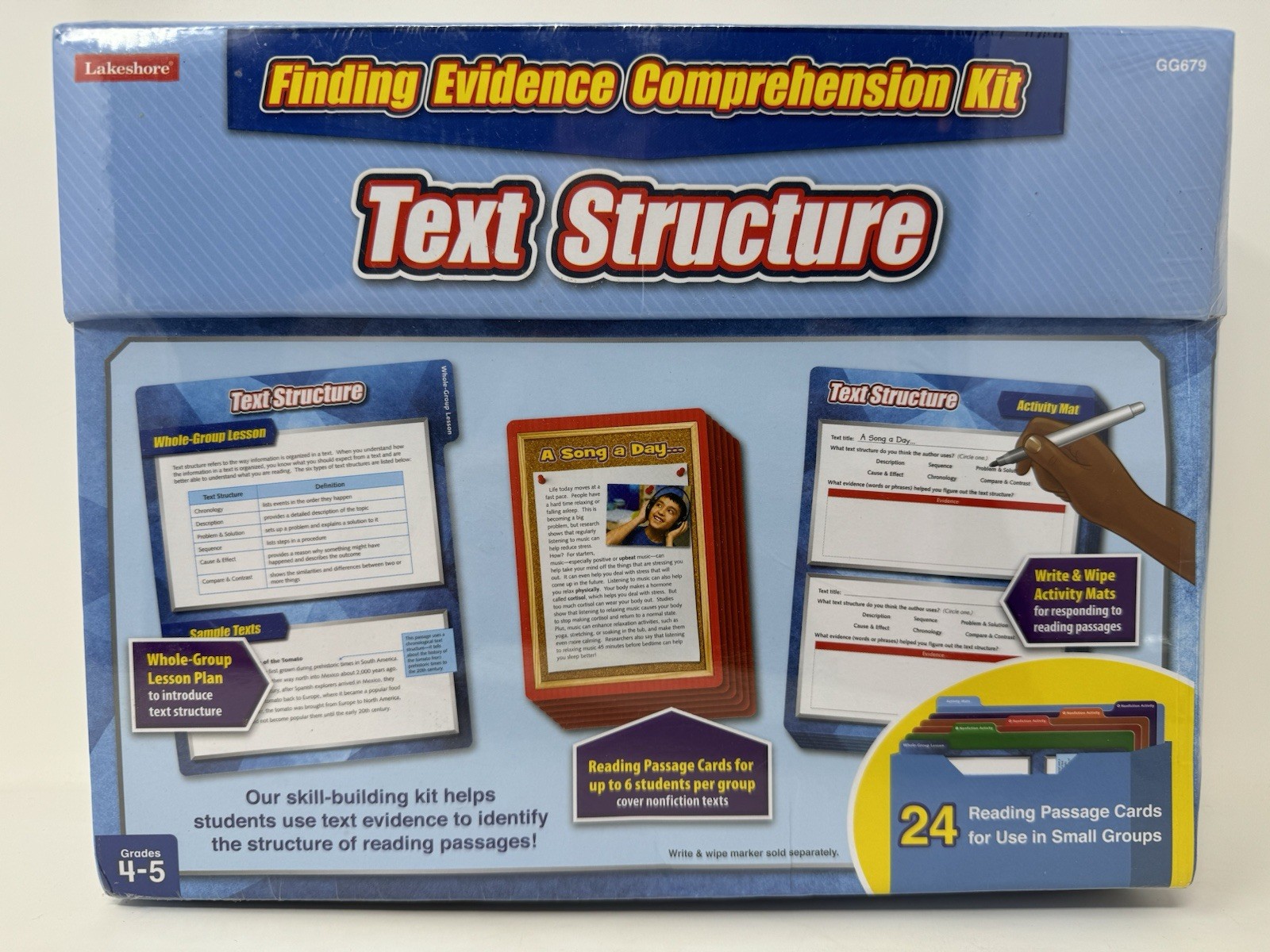 Lakeshore Text Structure Finding Evidence Comprehension Kit – Grades 4-5 Box NEW