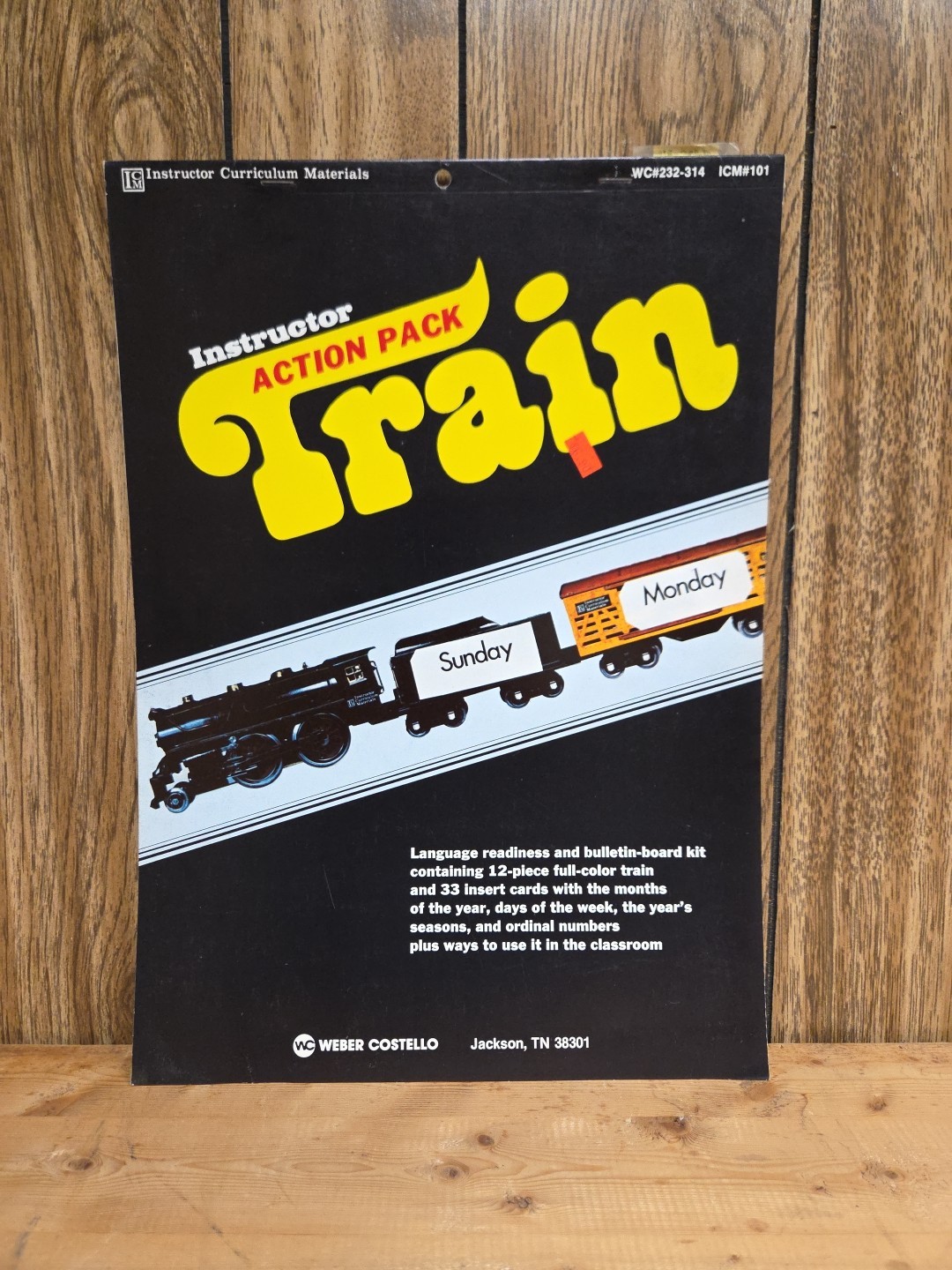 Vintage 70s Instructor Action Pack Train Calendar Curriculum Posters