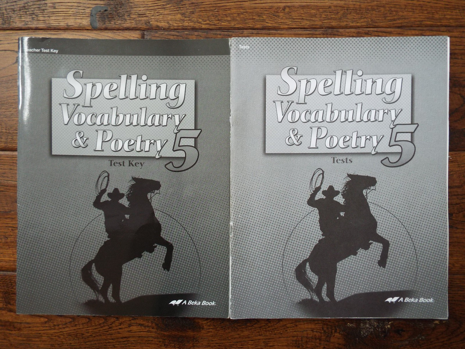 Lot 2 Abeka Spelling Vocabulary Poetry 5 5th Grade Teacher Test Key and TESTS