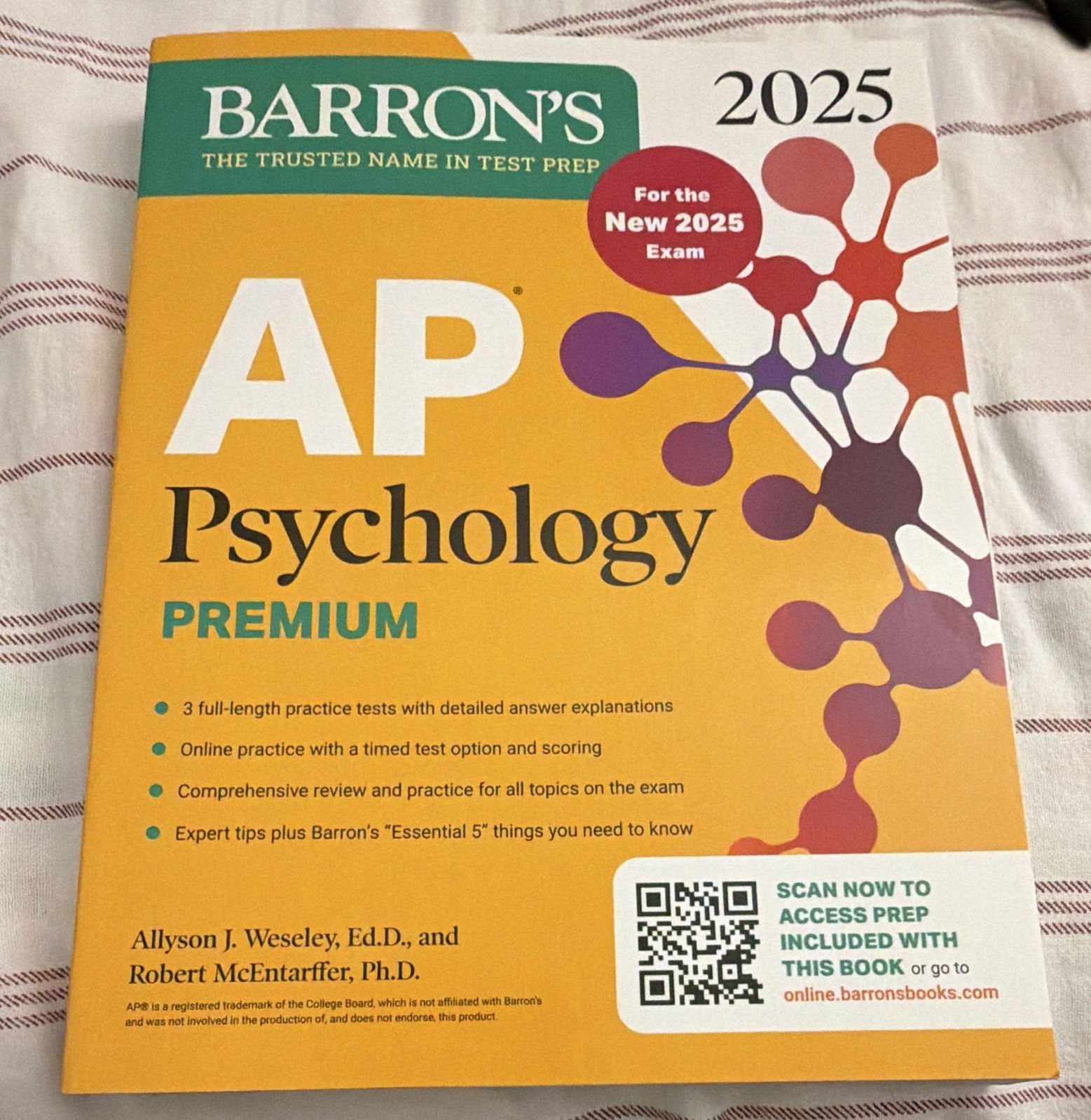 Barron’s AP Psychology Premium Prep 2025 Advanced Placement Study Guide Book
