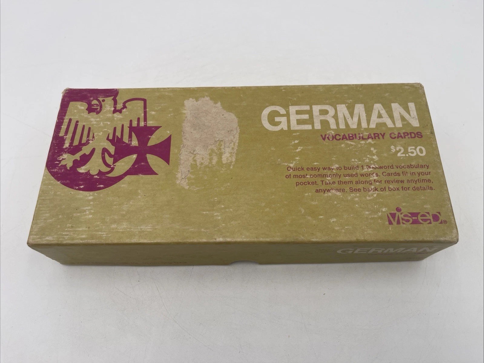 Vis-Ed German Vocabulary Flash Cards Educational Language 1000 Vintage Card Set