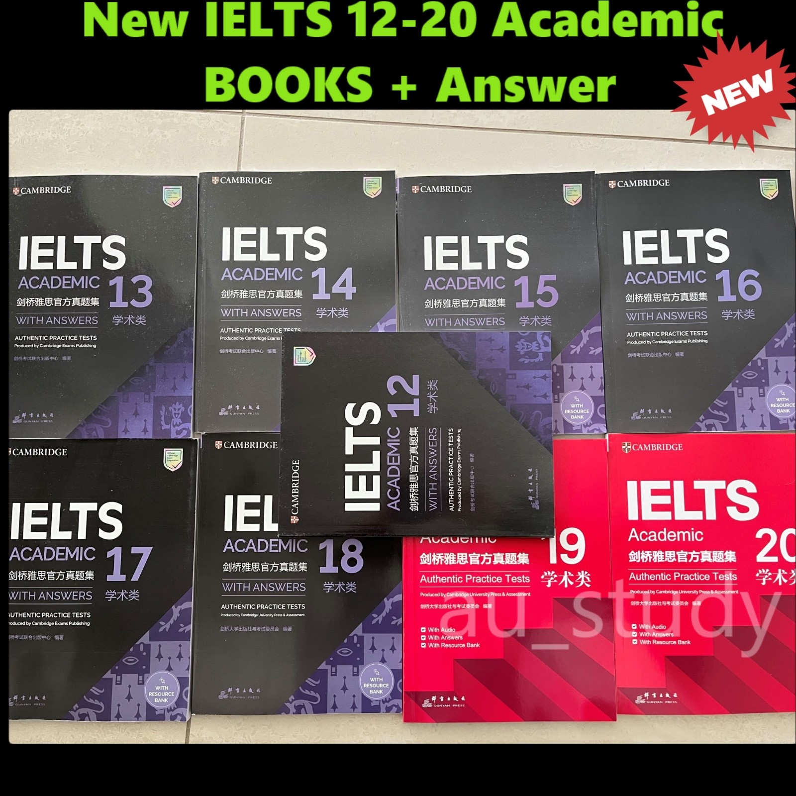 2025 LATEST BRAND NEW Cambridge IELTS 12-20 Academic TextBook Book+ Answer Key