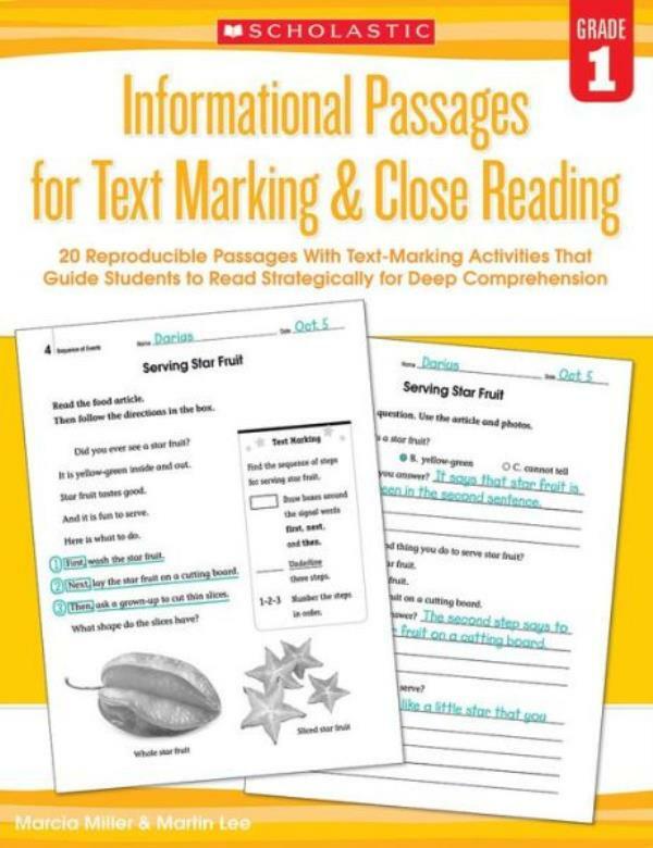 Informational Passages for Text Marking & Close Reading: Grade 1: 20 Reprod…