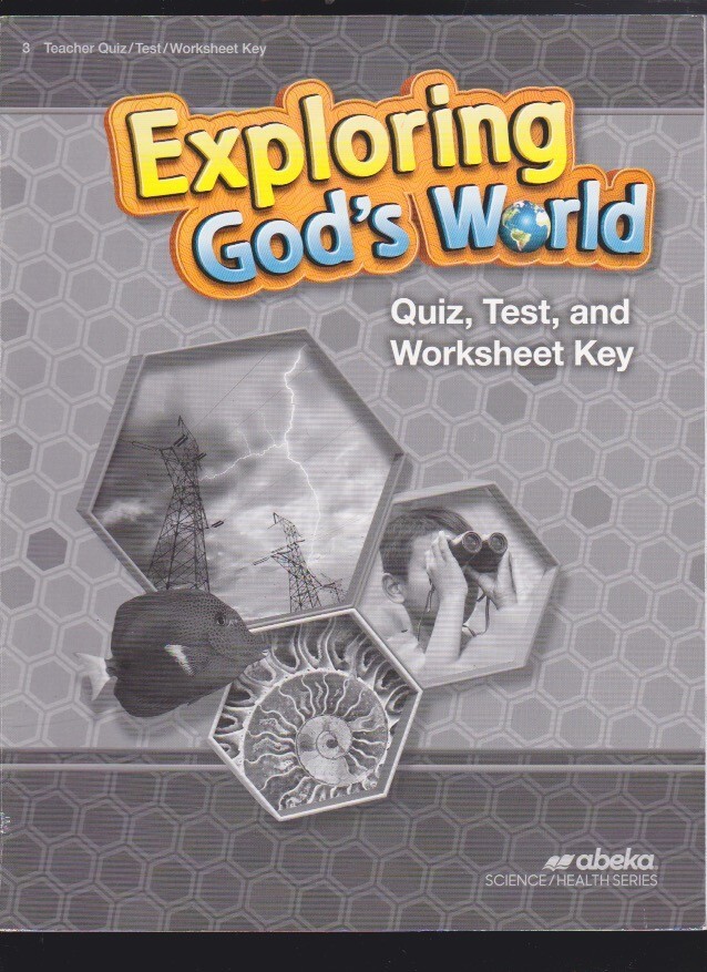 ABEKA Exploring God’s World 3 Teacher Quiz/Test/Worksheet Key Paperback 2021 LN