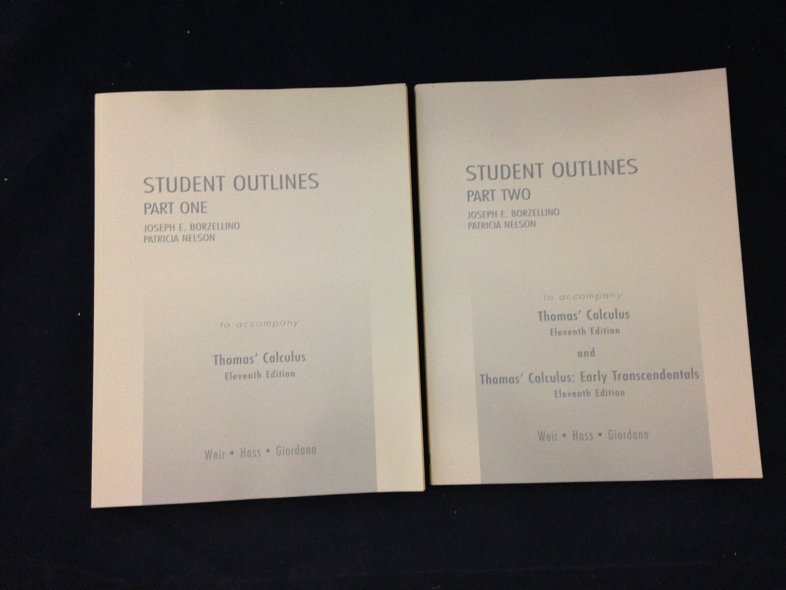 Student Outlines Part 1 & Part 2 to Accomp. Thomas’ Calculus 11e 2005 LN 190528