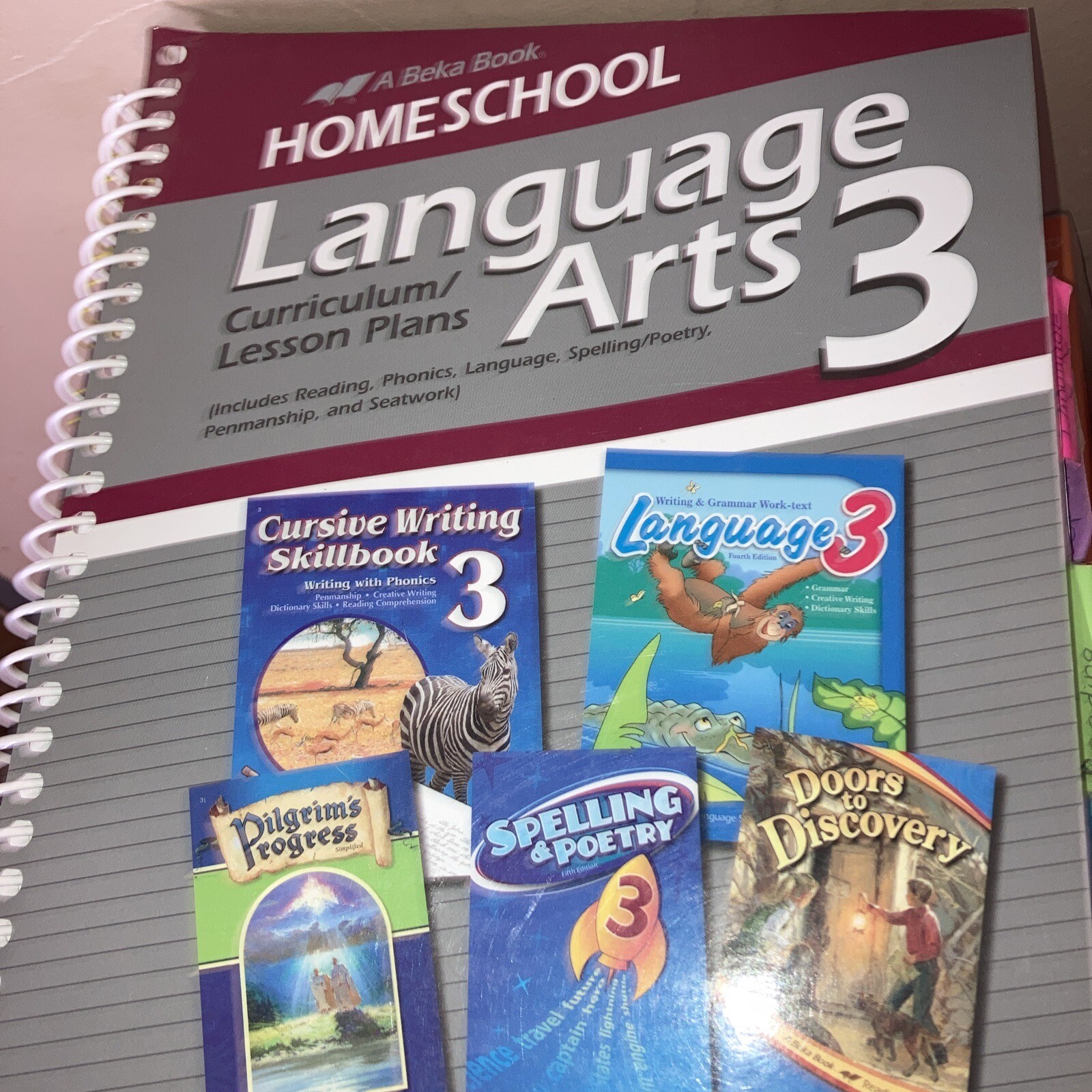 A Beka Book Language Arts 3 Curriculum / Lesson Plans Grade 3 Spiral Bound